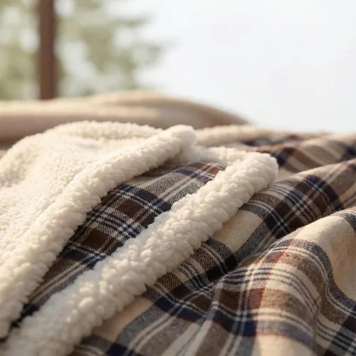 Miniatura 4 de Eddie Bauer - Manta decorativa de franela de algodón para hogar, ropa de cama reversible de sherpa para todas las estaciones, caqui (Edgewood Khaki)