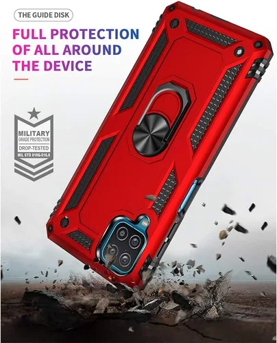 Miniatura 2 de Funda para Samsung Galaxy A12, Samsung A12 con protector de pantalla HD, [grado militar de 16 pies probada en caídas], anillo protector a prueba