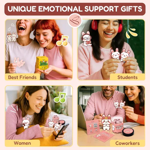 Miniatura 6 de Stofinity Regalos de Conejo de Apoyo Emocional Para Mujeres - Tarjetas de Afirmaciones Diarias Para Mujeres, Afirmaciones Positivas Regalos Para