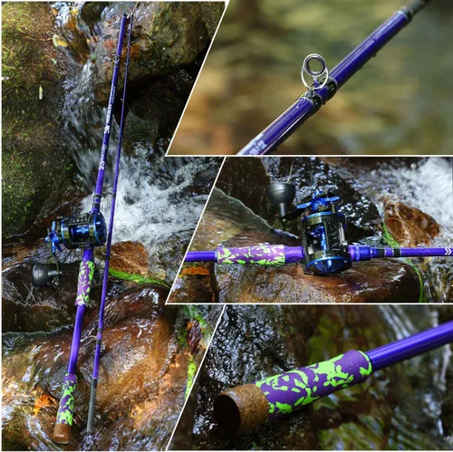 Miniatura 8 de Sougayilang Inshore - Cañas de pescar de agua salada, cañas giratorias de 7 pies y cañas de fundición con carrete de spinning/trolling