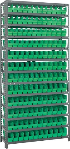 Miniatura 290 de Quantum QSBU-245BK Heavy Duty Shelving Unit with (7) Shelves and (24) QUS245 Black Bins for Garage Warehouse Storage Distribution 400 lb Load