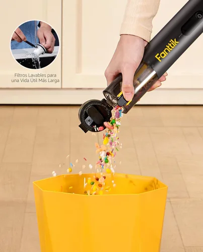 Miniatura 7 de Fanttik Slim V10 APEX - Aspiradora inalámbrica para automóvil, mini aspiradora portátil 4 en 1, potencia de succión de 19 kPa, pantalla digital Negro