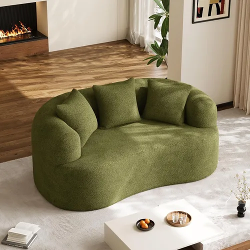 Miniatura 23 de Sofá modular de gran tamaño de 131 pulgadas para sala de estar, moderno sofá de lujo de felpilla de 4 plazas extra profundo y ancho, con 4 cojines