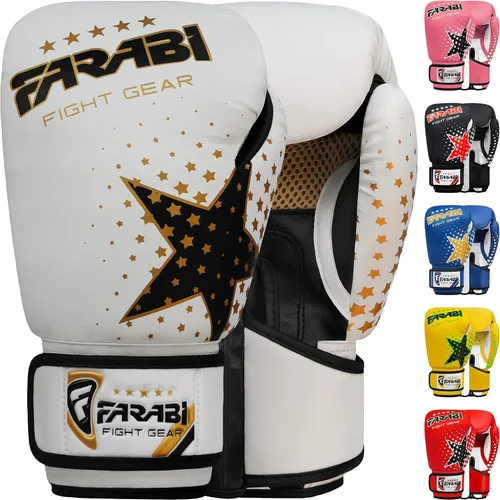 Miniatura 15 de Farabi - Guantes de boxeo para niños, para Muay Thai, Kick Boxing, entrenamiento, MMA, saco de boxeo