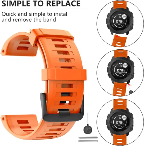 Miniatura 6 de OVERSTEP Correa de repuesto para Garmin Instinct, silicona suave, compatible con Garmin Instinct 2, Solar, Tactical, Crossover, amarillo ámbar