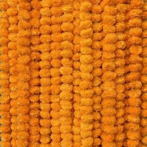 10 guirnaldas de caléndula de 5 pies | Decoración de manto de boda indio/americano, guirnaldas de imitación, decoración de Diwali, arbusto floral de