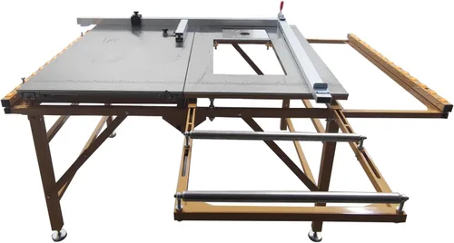 Miniatura 7 de Sierra de mesa con soporte para cortar madera con altura de hoja ajustable para fabricación de muebles, carpintería plegada y corte diagonal de 45°