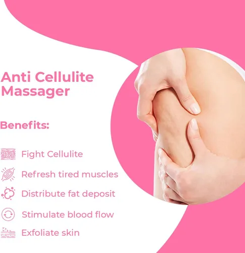 Miniatura 4 de Rodillo masajeador anticelulitis – Anticelulitis Fascia Blaster para eliminar la celulitis – Mejora el flujo sanguíneo, utiliza cepillo