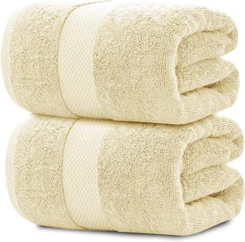 Miniatura 18 de White Classic Toallas de baño suaves de lujo, de algodón de 21.16 oz/m², extra grandes, 35 x 70 pulgadas, altamente absorbentes y de secado rápido
