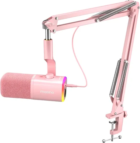 Miniatura 12 de MAONO Micrófono dinámico USB/XLR para transmisión de juegos, micrófono de computadora con software-RGB, botón de silencio, micrófono de escritorio
