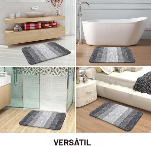 Miniatura 9 de OLANLY Juego de 2 alfombras de baño de microfibra suave y absorbente, antideslizantes, se pueden lavar y secar a máquina, alfombras de baño peludas