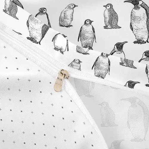 Miniatura 6 de Erosebridal Funda de edredón de pingüino, tamaño matrimonial, funda de edredón de animales antárticos para habitación de niños, niñas, adolescentes
