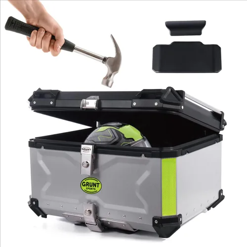 Letusto GRUNT SPORTS - Caja Superior Maleta Trasera de Motocicleta de 45 L, Maletero de Almacenamiento Universal para Scooter, Caja de Casco de