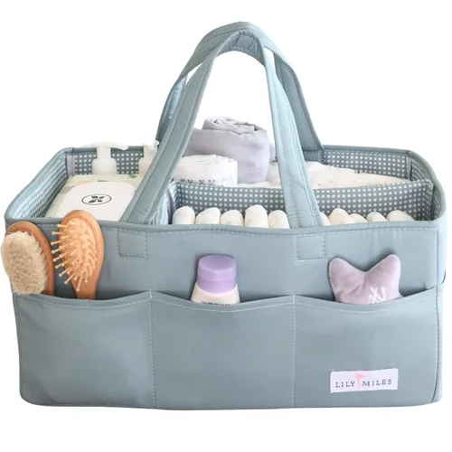Miniatura 10 de Lily Miles Organizador de pañales para bebé, cesta de regalo para baby shower para niños o niñas recién nacidos, artículos imprescindibles