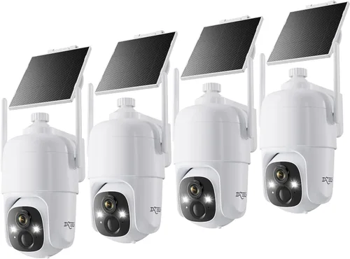 Miniatura 10 de Dzees Cámaras de seguridad inalámbricas para exteriores, panorámica/inclinación 2K de visión de 360°, cámaras WiFi alimentadas por energía Cámara