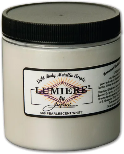 Miniatura 75 de Jacquard Lumiere Pintura para Tela de 2.25oz Turquesa Nacarado - Pintura Metálica para Tela, Cuero, Lienzo, Papel y Madera - Pintura Acrílica