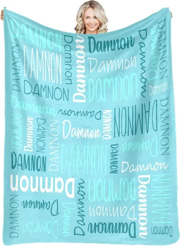 Miniatura 24 de Mantas personalizadas con nombres, regalos para bebés, niñas y niños, manta personalizada de vellón suave y sherpa con nombre para niños y adultos