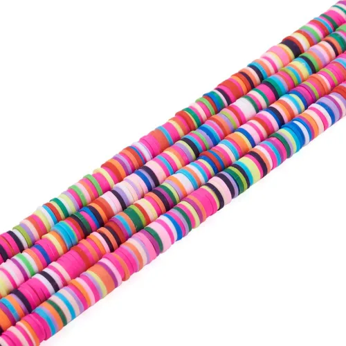 Miniatura 9 de Cuentas Heishi de disco redondo plano de 0.236 pulgadas (0.236 in), cuentas espaciadoras sueltas de arcilla polimérica para pulseras de la amistad