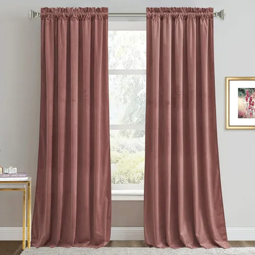 Miniatura 43 de RYB HOME Cortinas de terciopelo verde oliva de 72 pulgadas de largo, cortinas opacas con aislamiento térmico, tratamiento de ventana, decoración