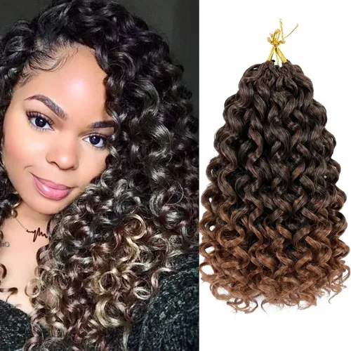 Miniatura 13 de 7 paquetes de cabello rizado de ganchillo GoGo de 6 pulgadas, pelo corto, para mujeres, rizos de playa, trenzas de ganchillo de torsión profunda