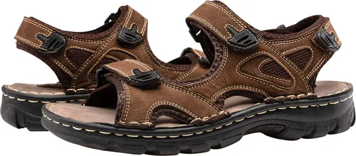 Miniatura 7 de Jousen Sandalias de cuero para hombre, sandalias de playa con punta abierta, para verano, senderismo, deportes al aire libre