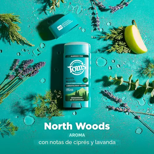 Miniatura 4 de Tom's of Maine North Woods - Desodorante natural para hombres y mujeres, sin aluminio, sin fragancias, tintes ni conservantes artificiales, sin