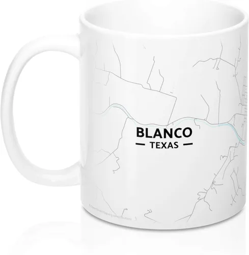 Miniatura 3 de Blanco, Texas TX Map Mug (11 oz)