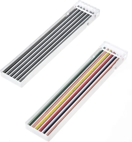 Miniatura 9 de Leda Art Supply - Juego de lápices mecánicos con 12 unidades 5B con grafito de repuesto y tajador para dibujos perfectos