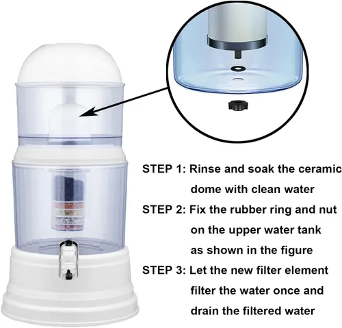 Miniatura 7 de Huining Filtro de agua de cúpula de cerámica, repuesto para unidad de prefiltración, 0.15 a 0.5 micrones para sistema de filtración de cubo