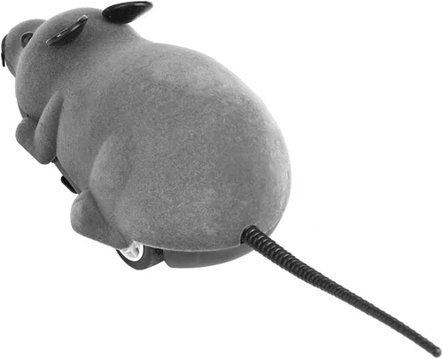 Miniatura 7 de Juguete de control remoto para gatos, juguete electrónico de rata para gatito, divertido simulación de persecución, juguetes de animales, regalo Gris