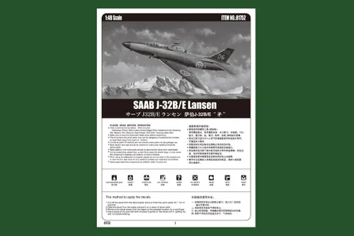 Miniatura 5 de Hobby Boss 1/48 Saab J-32B/E Lansen Modelo Kit