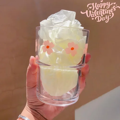 Miniatura 3 de Olvini Vaso de vidrio de 13 onzas con popote y tapa, vaso reutilizable para café helado, bonitas tazas de vidrio para agua, matcha, tazas de café