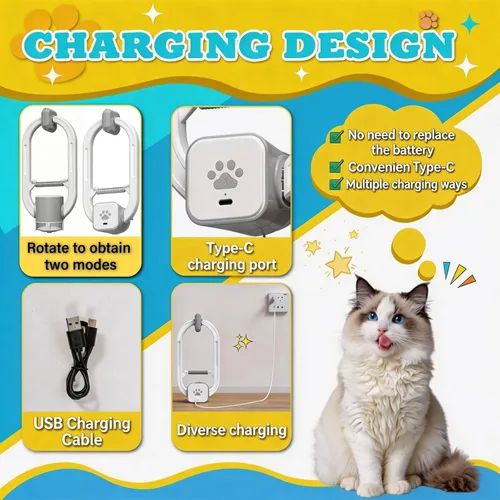 Miniatura 4 de Juguete interactivo para gatos, juguete eléctrico recargable para gatos, juguete para gatos con puerta colgante, 2 modos de movimiento