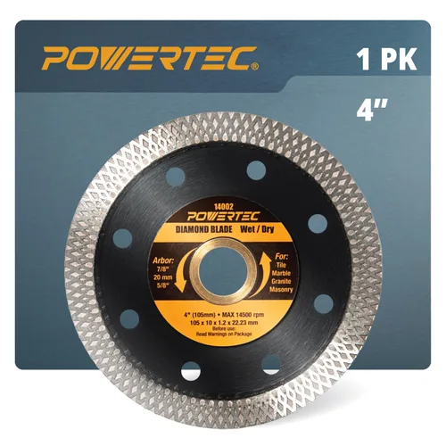 Miniatura 18 de POWERTEC Hojas de sierra de diamante de 4-1/2 pulgadas para amoladora angular, paquete de 5, borde de malla turbo súper fino para cortar porcelana