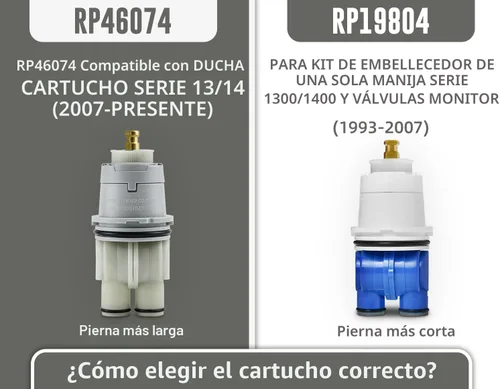 Miniatura 3 de RP19804 Cartucho de ducha compatible con Delta series 1300/1400, grifo de bañera y ducha de mango único, reemplazo para cartucho de reparación
