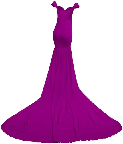 Miniatura 5 de Vestido de maternidad para mujer para fotografía sirena con hombros descubiertos ajustado de gasa con vuelo para baby shower maxivestido para fotos