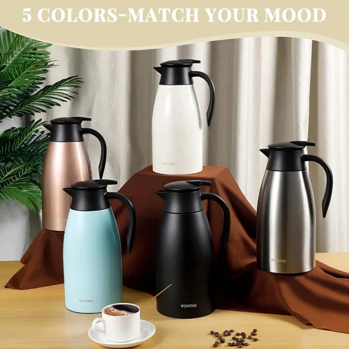 Miniatura 5 de Jarra de café de 34 onzas aisladas, jarras de café de acero inoxidable para mantener el calor, jarras térmicas a prueba de polvo para fiestas