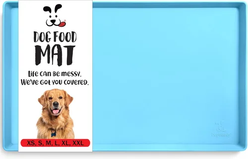 Miniatura 8 de DogBuddy Tapete de comida para perros – Tapete impermeable para comida y agua, tapete de silicona para alimentación de mascotas para pisos, mantel