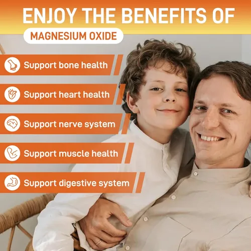 Miniatura 4 de Gomitas de óxido de magnesio de 400 mg, suplemento masticable de óxido de magnesio para adultos y niños, apoyo nervioso, muscular, óseo y cardíaco