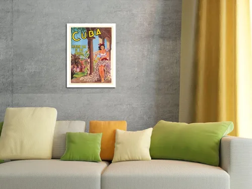 Miniatura 4 de Pacifica Island Art Cuba – Isla de los Trópicos – Bailarina cubana con Maracas – Póster de viaje vintage 1949-8 x 12 pulgadas