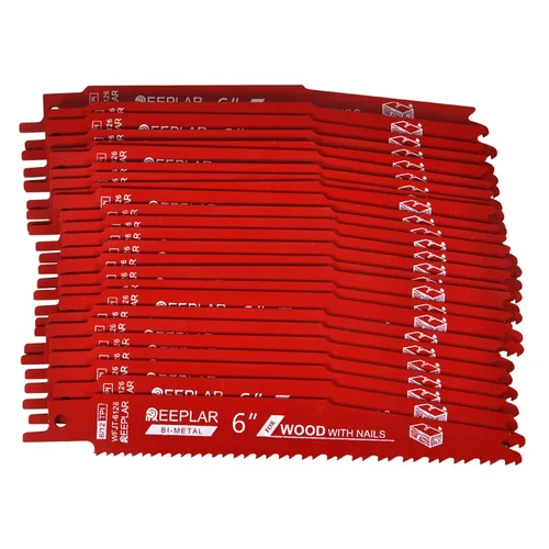 Miniatura 11 de Paquete de 10 hojas de sierra recíproca de 6 pulgadas 6/12 TPI para madera con clavos incrustados, hojas bimetálicas para cortar montantes y clavos