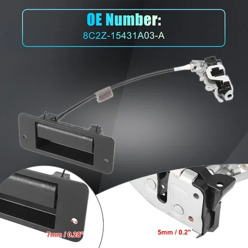 Miniatura 4 de X AUTOHAUX Actuador de cerradura de puerta Lado del motor Manija de puerta con bisagras con cable trasero izquierdo Lado del conductor para Ford