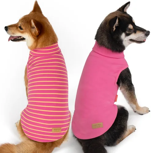 Miniatura 21 de KYEESE Paquete de 2 suéteres para perro, sudadera elástica para perros, ropa suave para mascotas, abrigos cálidos para perros, cuello alto, suéteres