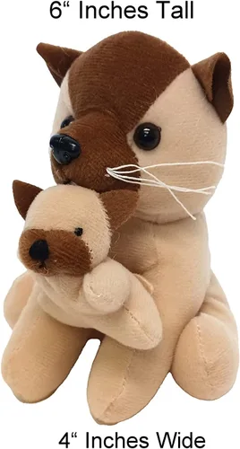 Miniatura 3 de Perros de peluche y gatos sosteniendo a sus bebés (6 gatos sosteniendo gatitos)