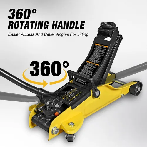 Miniatura 3 de YELLOW JACKET Gato de carretilla de 2.5 toneladas con estuche de transporte Gato hidráulico de piso de bajo perfil para automóviles con bomba