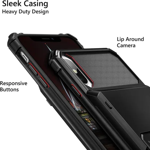 Miniatura 4 de Vofolen Funda para iPhone Xs Max, con ranura para identificación, tarjetero de crédito, resistente a los arañazos, de doble capa, protección contra