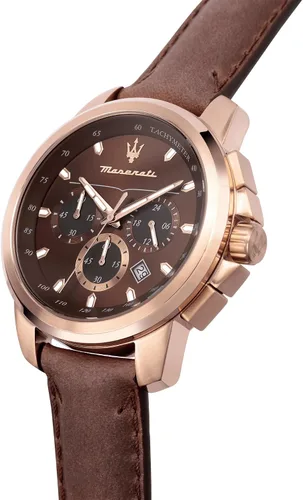 Miniatura 5 de Maserati R8871621004 Successo Reloj analógico de cuarzo marrón para hombre, Marrón oscuro, Moderno