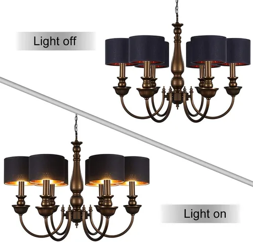 Miniatura 4 de Wellmet Pantallas de Lámpara, Pantallas Pequeñas de Candelabro SOLO para Bombillas de Vela, Pantallas de Lámpara de Tambor con Clip, Juego de 6