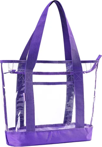 Miniatura 10 de Bolso transparente BORMELUN, con asa de cremallera para el trabajo, plástico transparente para mujer