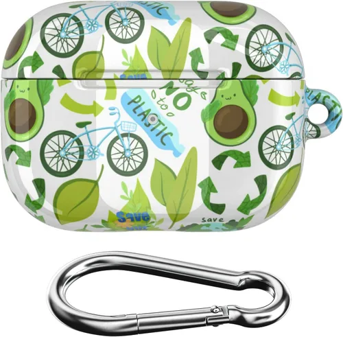 Miniatura 3 de Funda compatible con Airpods Pro Airpods 1, 2, 3 generación, sostenible, de cuerpo completo, diseño ecológico, funda de plástico con llavero Go